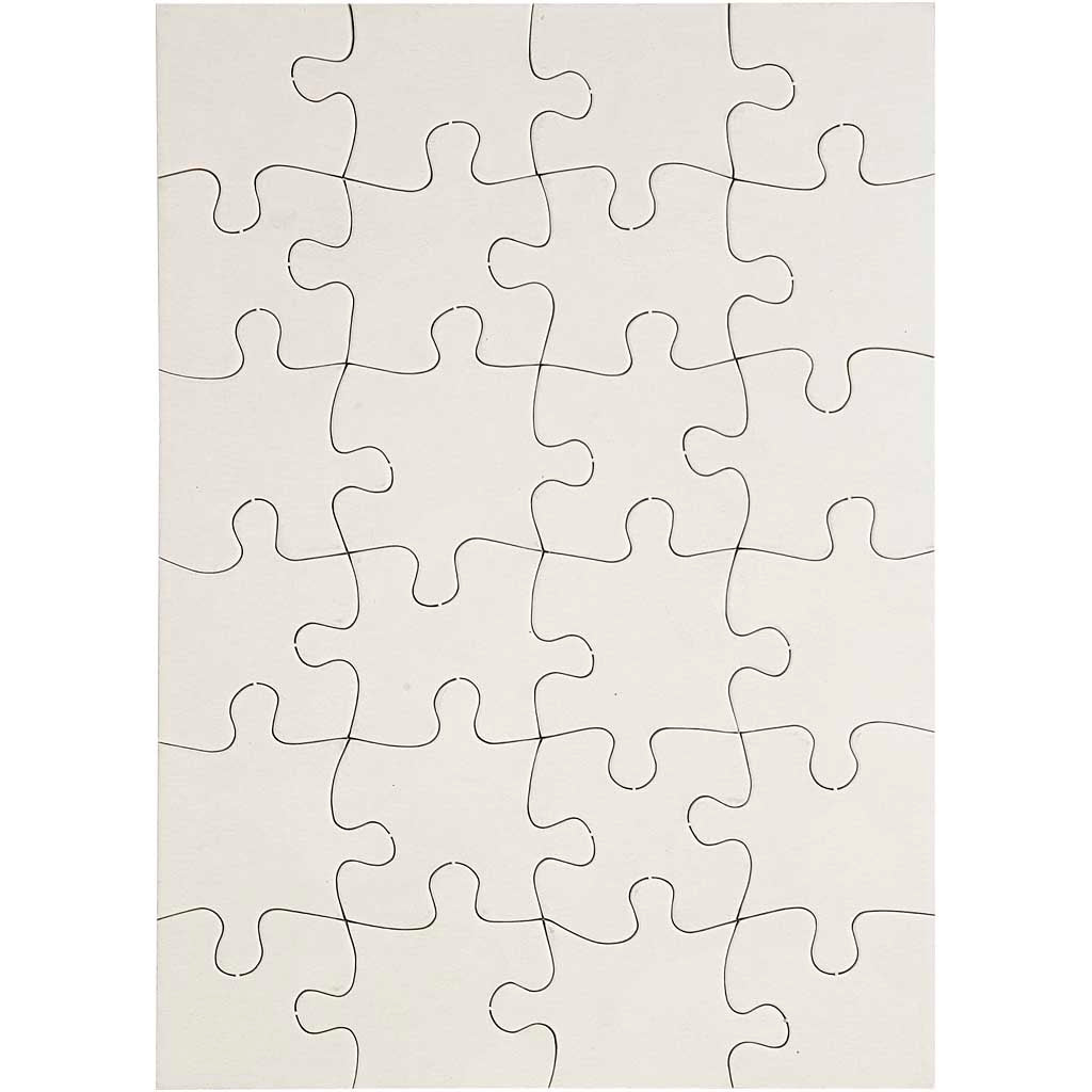 Blanco-Puzzle, Größe 15x21 cm, Weiß, 24 Stücke, 16 Stk/ 1 Pck [HOB-95194]