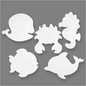 Animaux marin, H : 18,5-26 cm, L : 15-29 cm, 230 gr, blanc, 16 pièces/ 1 Pq. [HOB-95198]