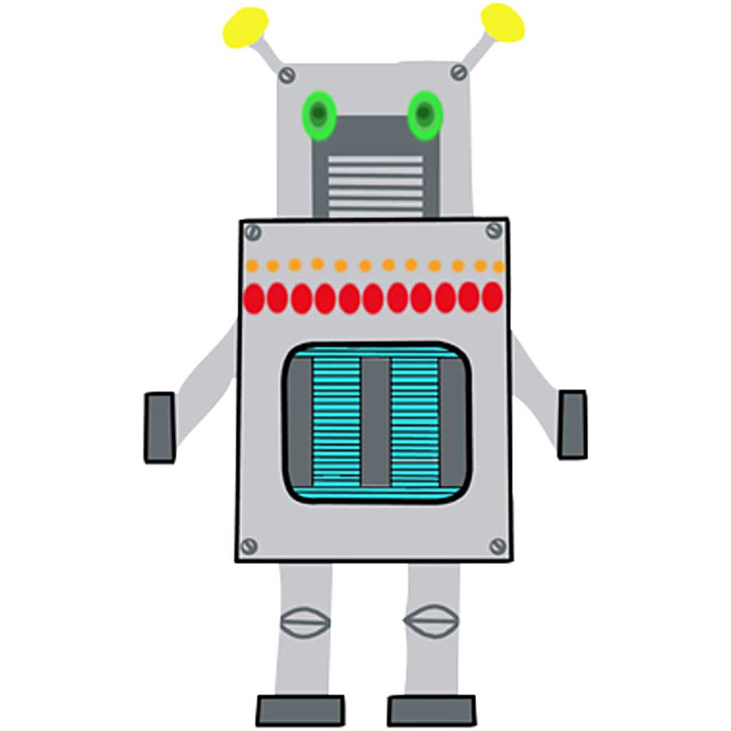 Robots, H : 22,5-24 cm, L : 15-16 cm, 230 gr, blanc, 16 pièces/ 1 Pq. [HOB-95207]