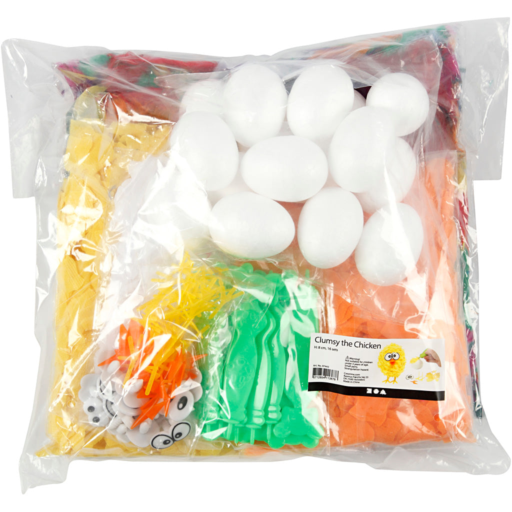 Kit pour la réalisation de poussins de Pâques, H : 6 cm, 16 pièce, 1 set [HOB-97443]