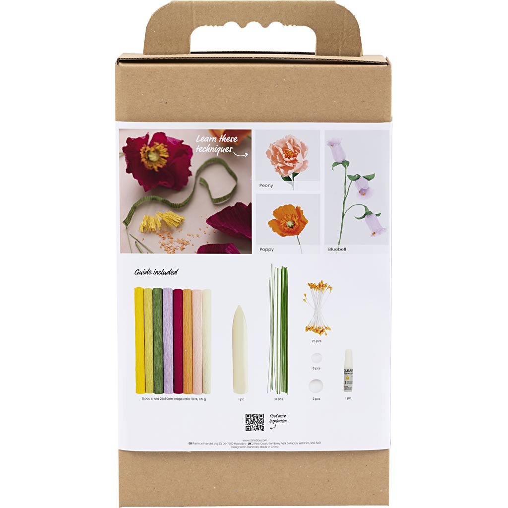Kit de démarrage DIY Papier Crépon, ass. de couleurs, 1 Pq. [HOB-97738]