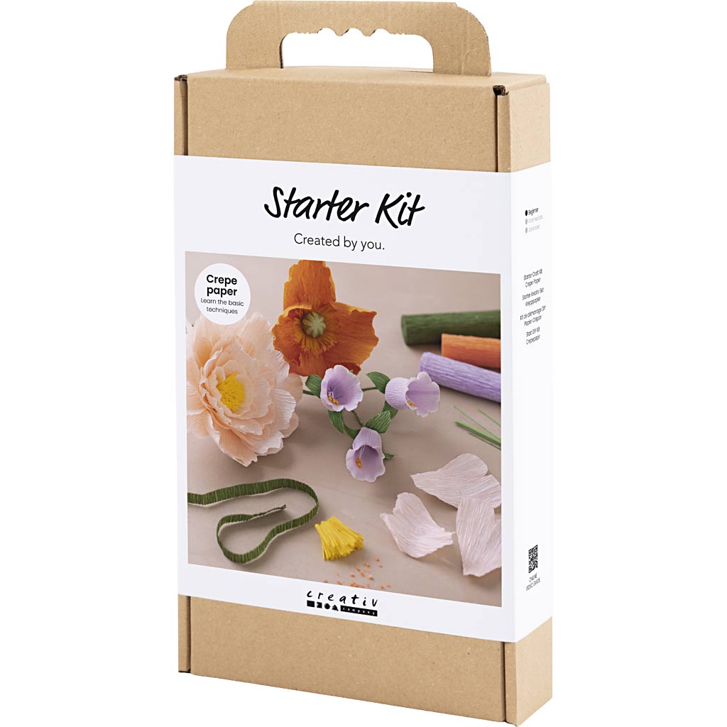 Kit de démarrage DIY Papier Crépon, ass. de couleurs, 1 Pq. [HOB-97738]