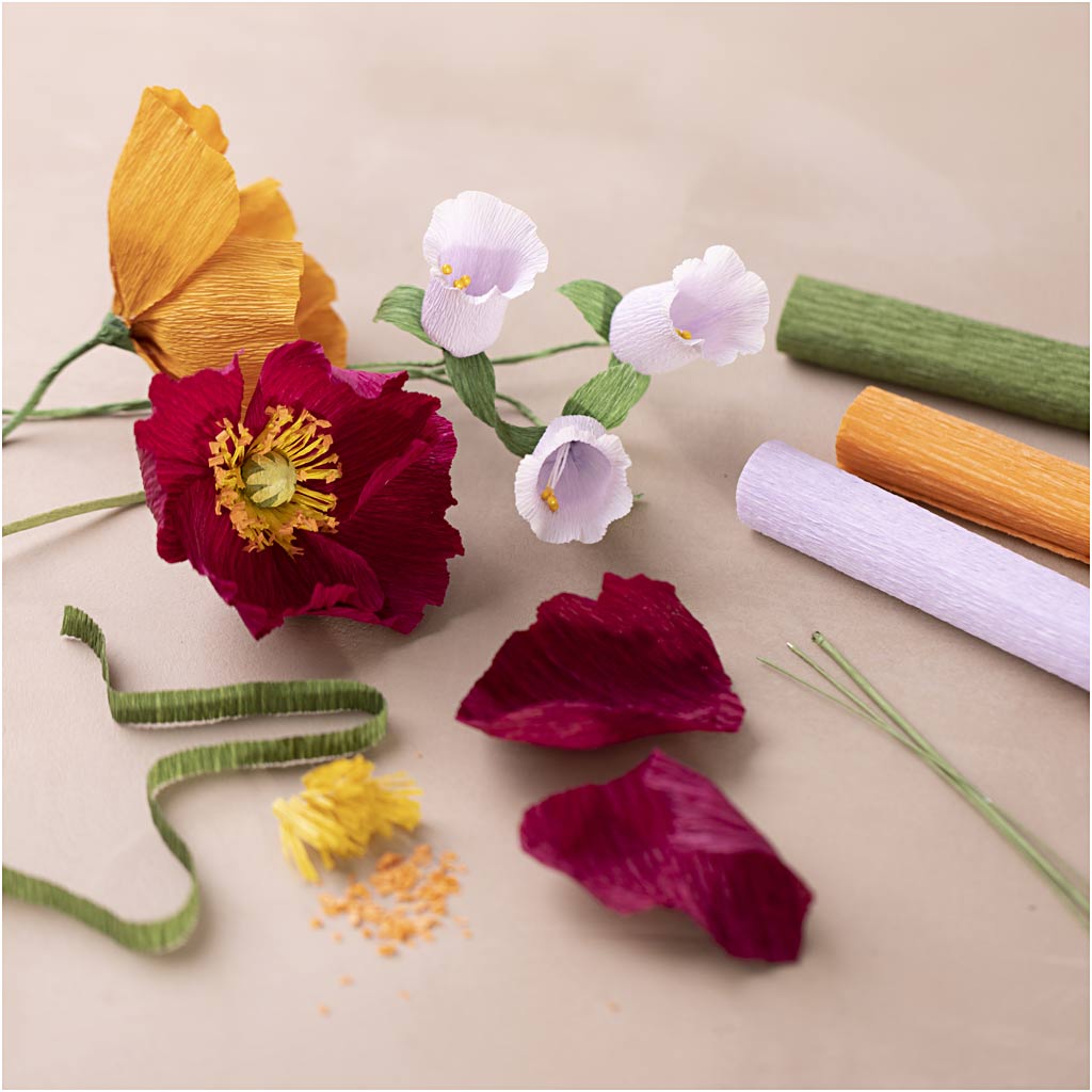 Kit de démarrage DIY Papier Crépon, ass. de couleurs, 1 Pq. [HOB-97738]