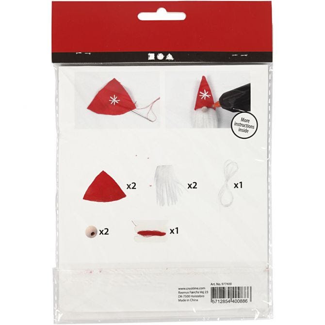 Mini Kreativ Set, Weihnachtswichtel, H 13 cm, Grau Melange, 1 Pck [HOB-977428]