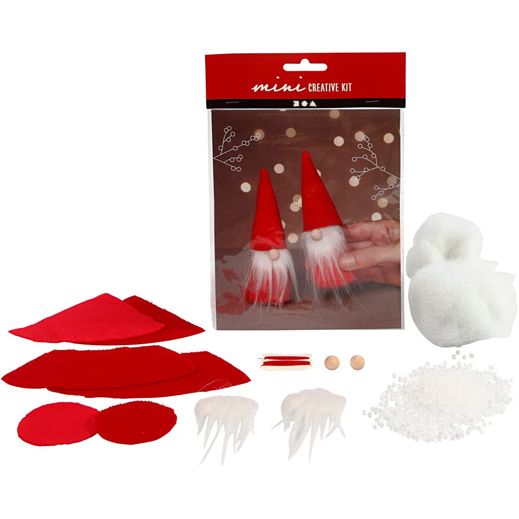 Mini Kreativ Set, Weihnachtswichtel, H 12 cm, Rot, 1 Pck [HOB-977401]