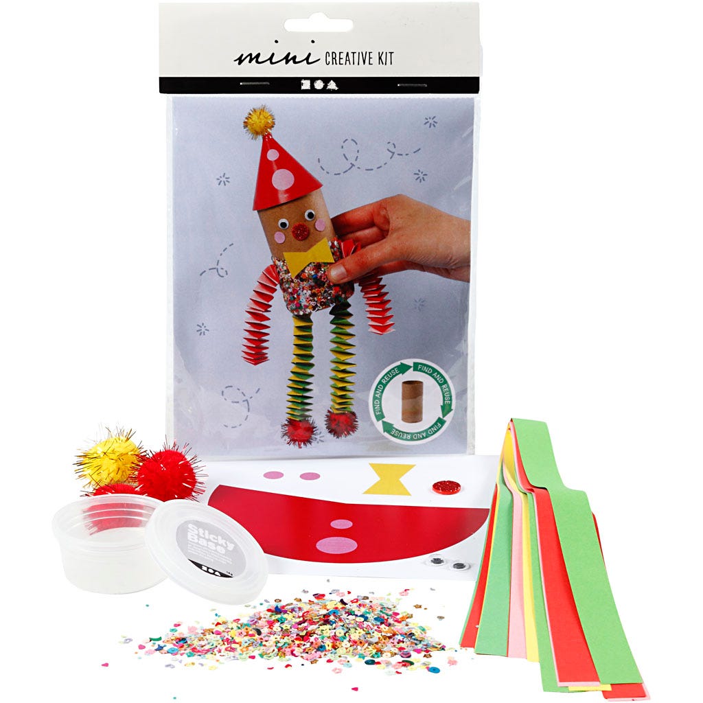 Mini Kit DIY, Clown fait à partir d'un rouleau de papier toilette, 1 Pq. [HOB-977432]
