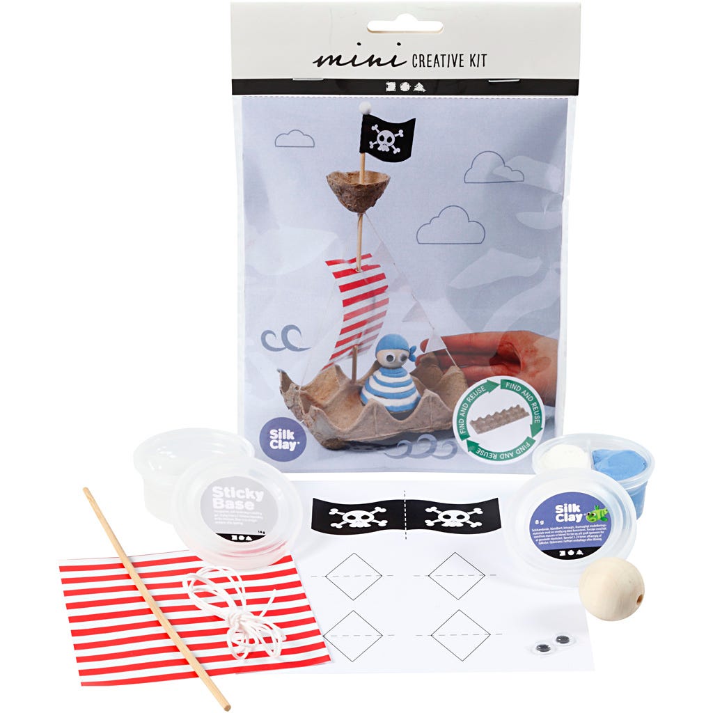 Mini Kreativ Set, Piratenschiff aus Eierkarton, 1 Pck [HOB-977433]