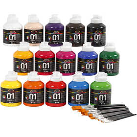 Peinture Acrylique Brillante, ass. de couleurs, 1 set [HOB-97769]