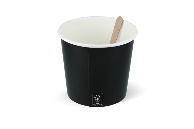 Gobelet à crème glacée Carton 360ml Ø9 cm 12oz Noir FSC®Mix (1.000 pcs) [TK-9987090]