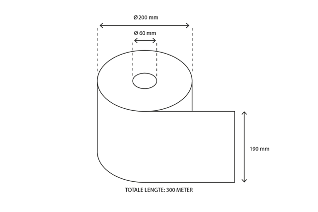 Rotolo di asciugamano Midi 1 velo 300 metro recycled (6 pz) [TK-9987460]