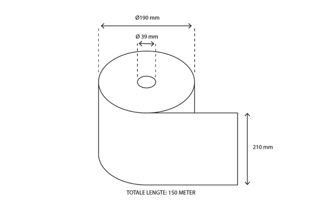 Rotolo di asciugamano Matic 2 velo 150 metro Ø21cm 100% cellulosa Bianco T7 (6 pz) [TK-9987469]