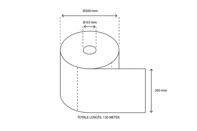 Rotolo di asciugamano Midi 2 velo 150 metro Ø19cm 100% cellulosa T9 (6 pz) [TK-9987477]