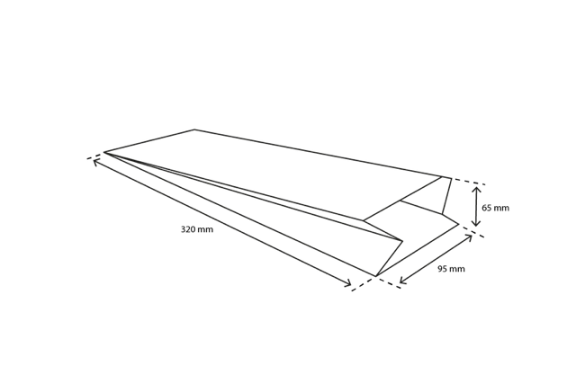 Snack-Tüten Papier 9,5x6,5x32 cm kraft 50gr (1.600 Stück) [TK-9987480]