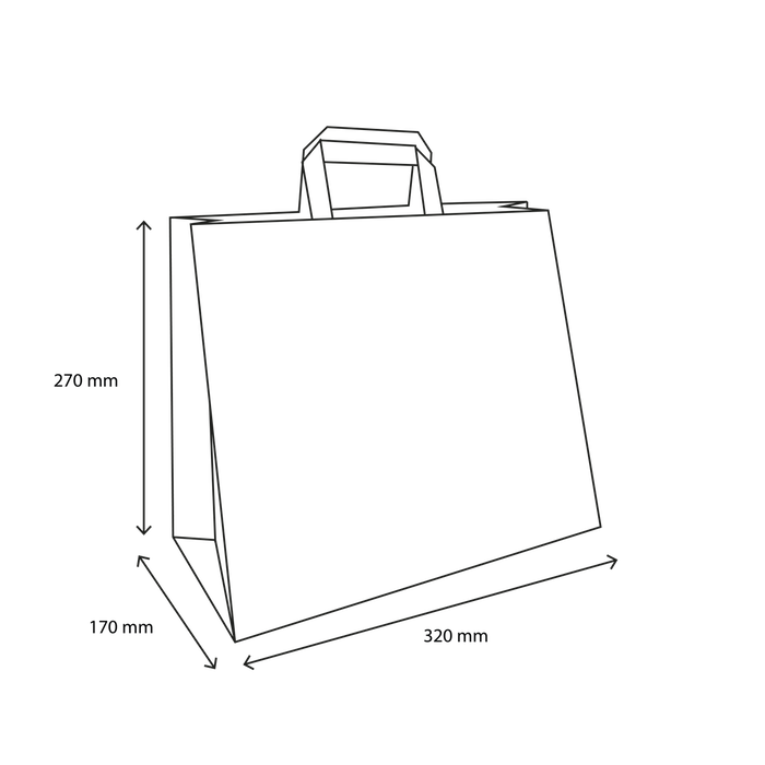 Sac en Papier 32x17x27cm Blanc (250 pcs) [TK-9987496]