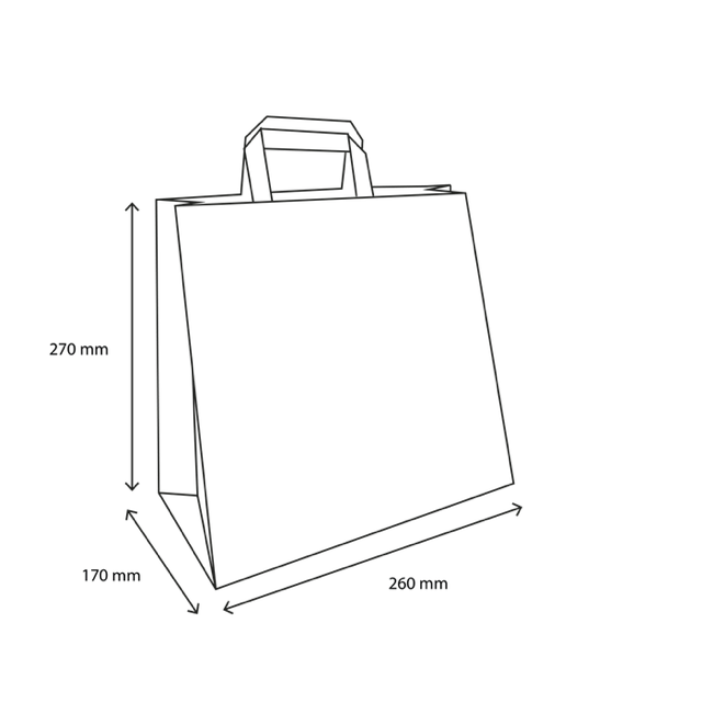 Shopper di carta 26x17x27cm marrone (250 pz) [TK-9987497]
