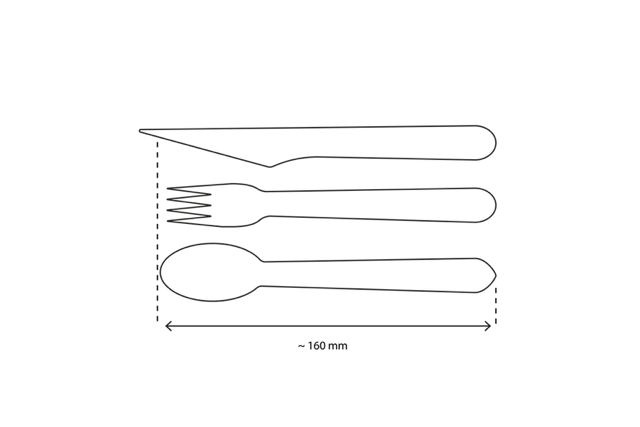 Wooden cutlery set 4/1 coltello + forcella + cucchiaio + tovagliolo FSC (250 pz) [TK-9987658]