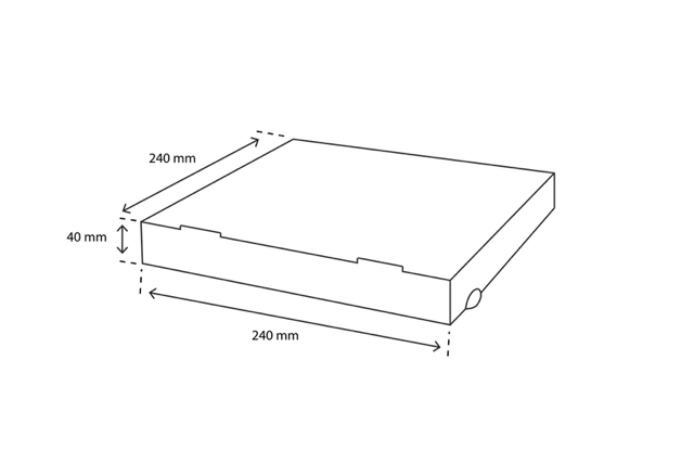 Pizzakartons 24x4x24cm Kraftbraun (100 Stück) [TK-9987693]