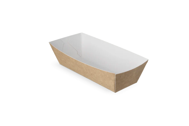 Croquette trays A5 3,9x3,5x11,4 cm kraft/White (400 pcs)