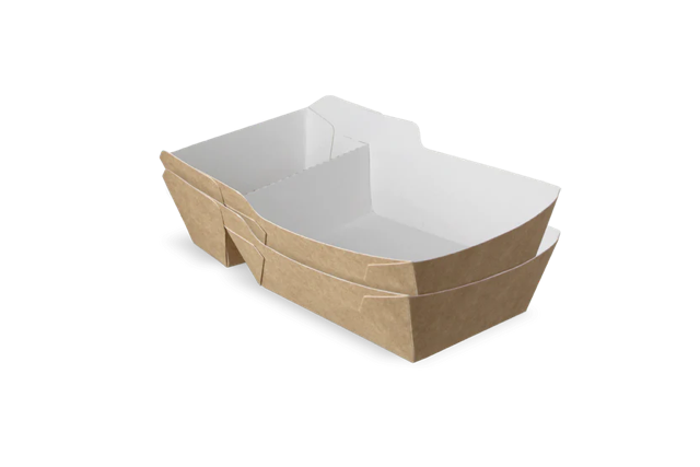 Vassoi di patatine fritte A23 (A7+1) kraft/Bianco (400 pz) [TK-9987898]