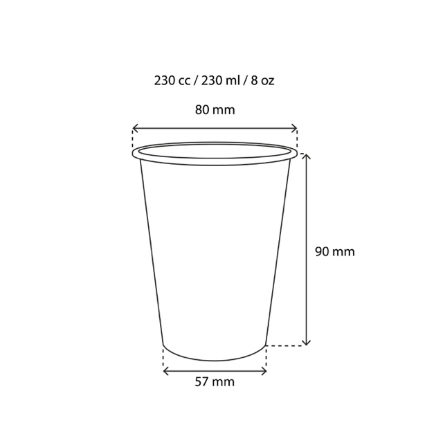 Tazza da caffè Cartone 230cc 8oz Ø8 cm a righe (1.000 pz) [TK-9987930]