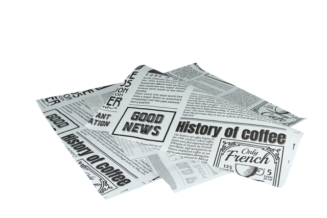 Hamburger Einwickelpapier fettfrei 33x38cm FSC®Mix Zeitung weiß (2.000 Stück) [TK-9988211]