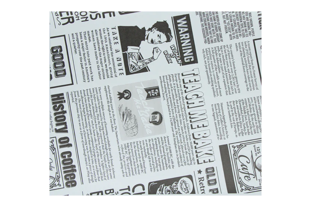 Hamburger Einwickelpapier fettfrei 33x38cm FSC®Mix Zeitung weiß (2.000 Stück) [TK-9988211]