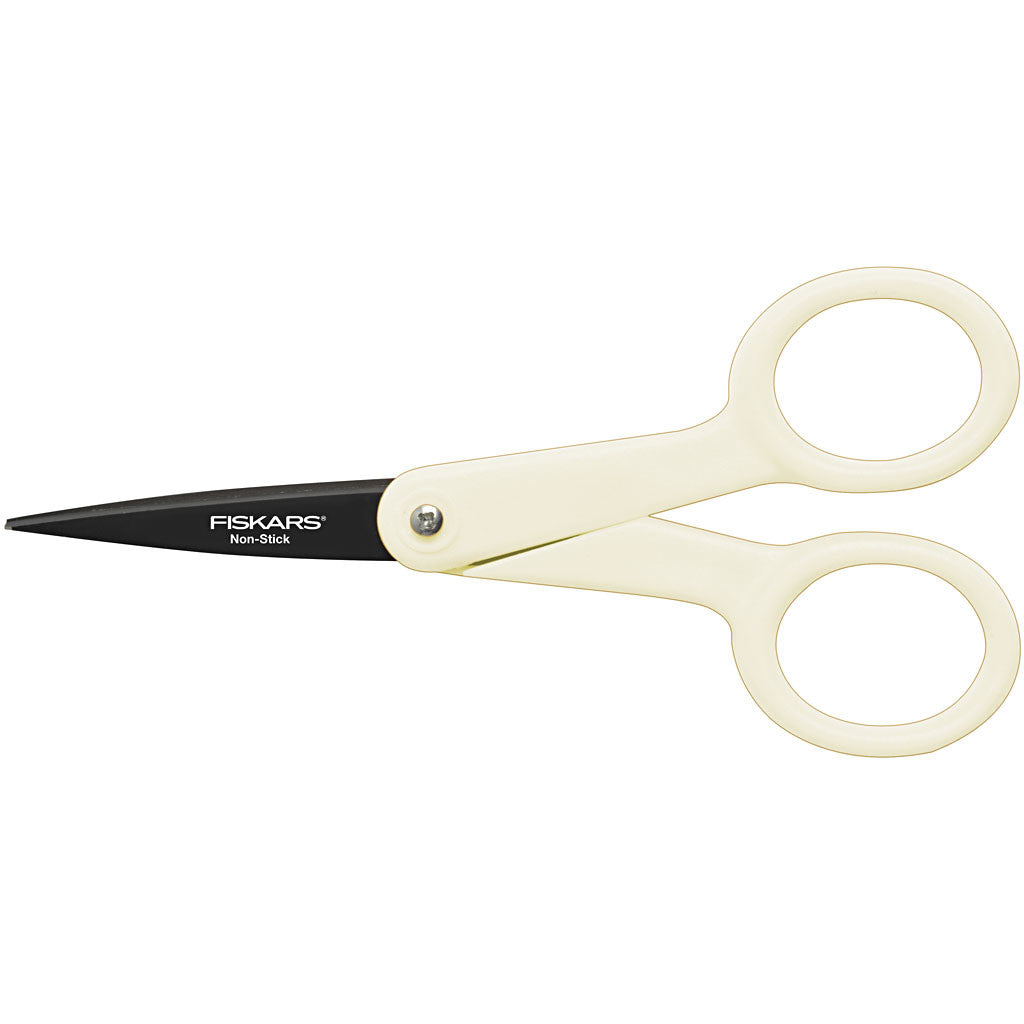 Fiskars Ciseaux anti-adhésifs, usage général, L : 12 cm, droitier, 1 pièce [HOB-9994]