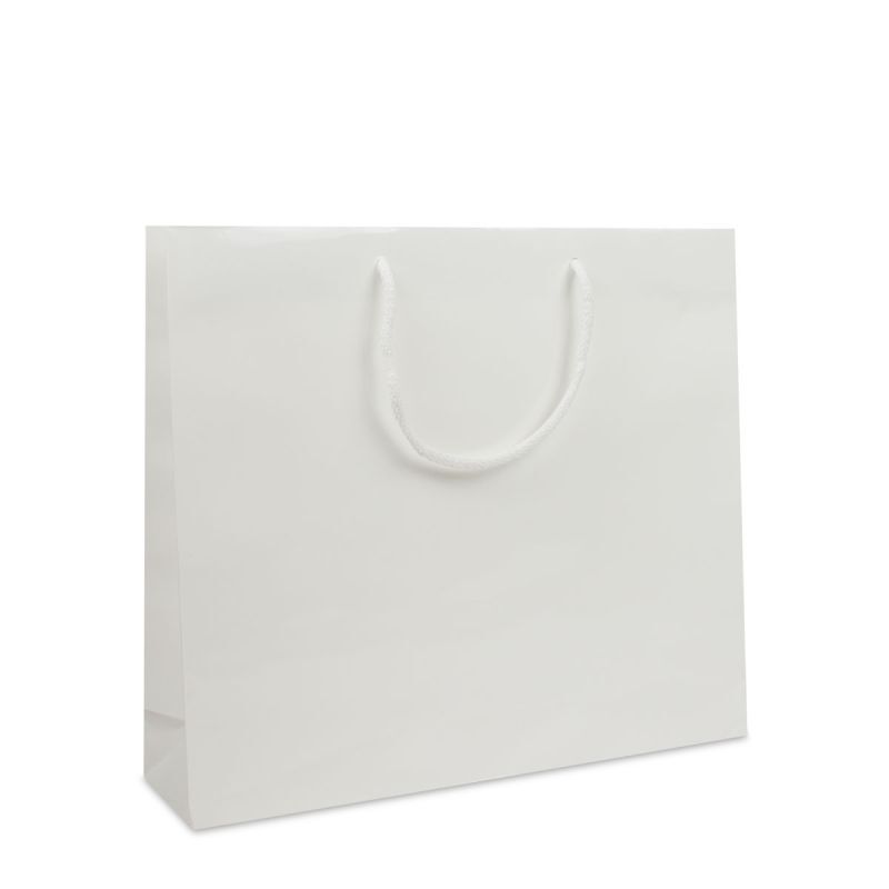 Glossy Carrier Bags 40+10x35cm White