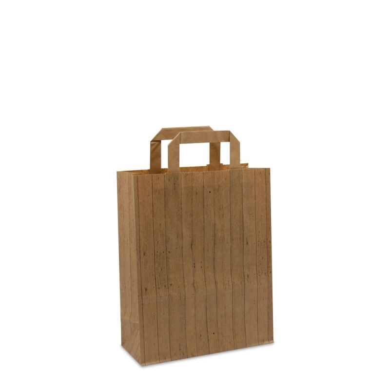 Sacs Kraft FSC® - Structure bois 22+10x28 cm Marron (250 pcs) [FP-DPL046]