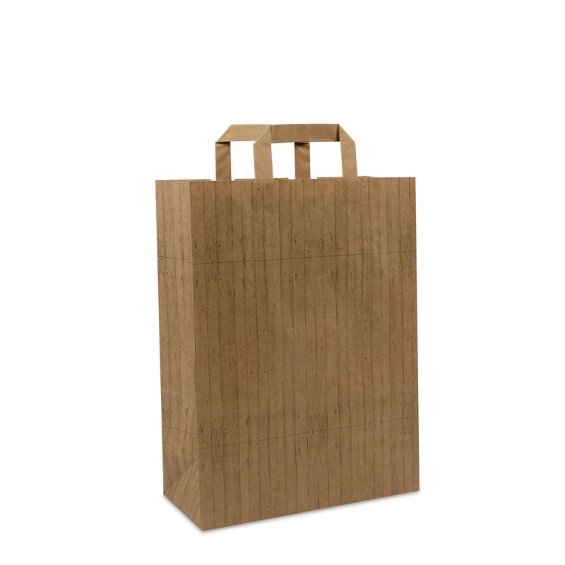 Sacs Kraft FSC® - Structure bois 26+12x35 cm Marron (250 pcs) [FP-DPL047]