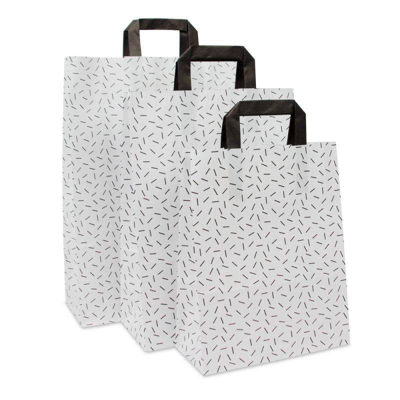Borse Kraft - Cospargere 26+12x35 cm Bianco (250 pz) [FP-DPL073]