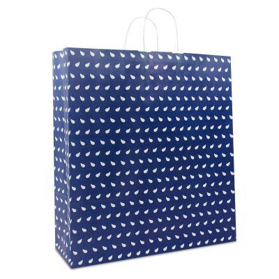 Papiertragetaschen mit gedrehte Griffe - Wave 45+15x49 cm Donkerblauw (150 Stück) [FP-DPT088]