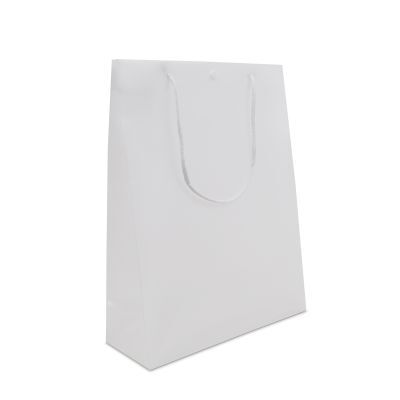 Buste shopper in plastica di lusso con bottone a pressione 26+10x35 cm Semitrasparente (100 pz) [FP-DQC007]
