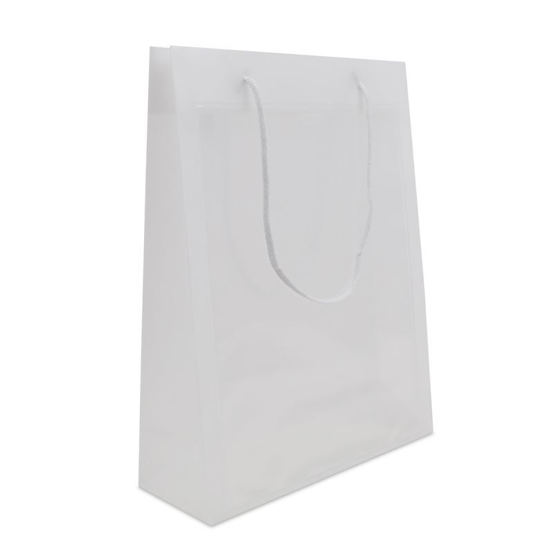 Luxuriöse Kunststoff-Fenstertaschen mit A4-Einschubfenster 26+10x36 cm Halbtransparent (100 Stück) [FP-DQC021]