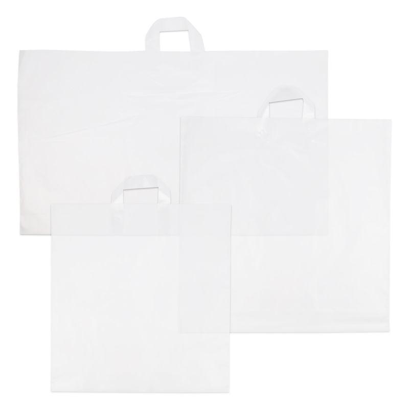 Kunststoff-Henkeltaschen - Halbtransparent 50x50+2x5 cm (250 Stück) [FP-DQL003]