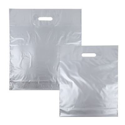 Budget-Kunststofftaschen 45x50+2x4 cm Silber (500 Stück) [FP-DQU017]