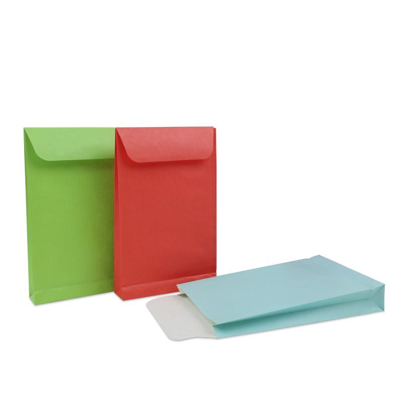 Sacs cadeaux en papier à rabat 12+3x19 cm Vert (1000 pcs) [FP-FPK335]