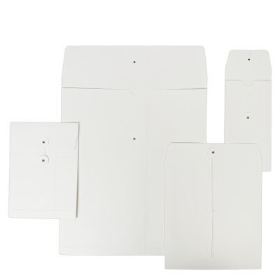 Porte-factures en papier avec fermeture japonaise 11x22+2x1,25 cm Blanc (100 pcs) [FP-JGB001]