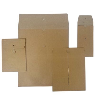 Papier-Rechnungshüllen mit japanischem Verschluss 23x23+2x1,25 cm Braun (100 Stück) [FP-JGB007]