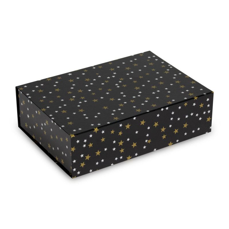 Boîtes magnétiques de Noël - Étoiles 35x25x10 cm Noir (25 pcs) [FP-KDS002]