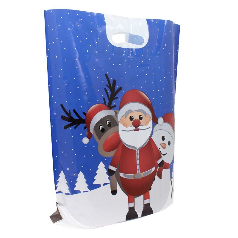 Borse natalizie in plastica - Christmas Friends 38x45+2x5 cm Bianco (500 pz) [FP-KDT028]