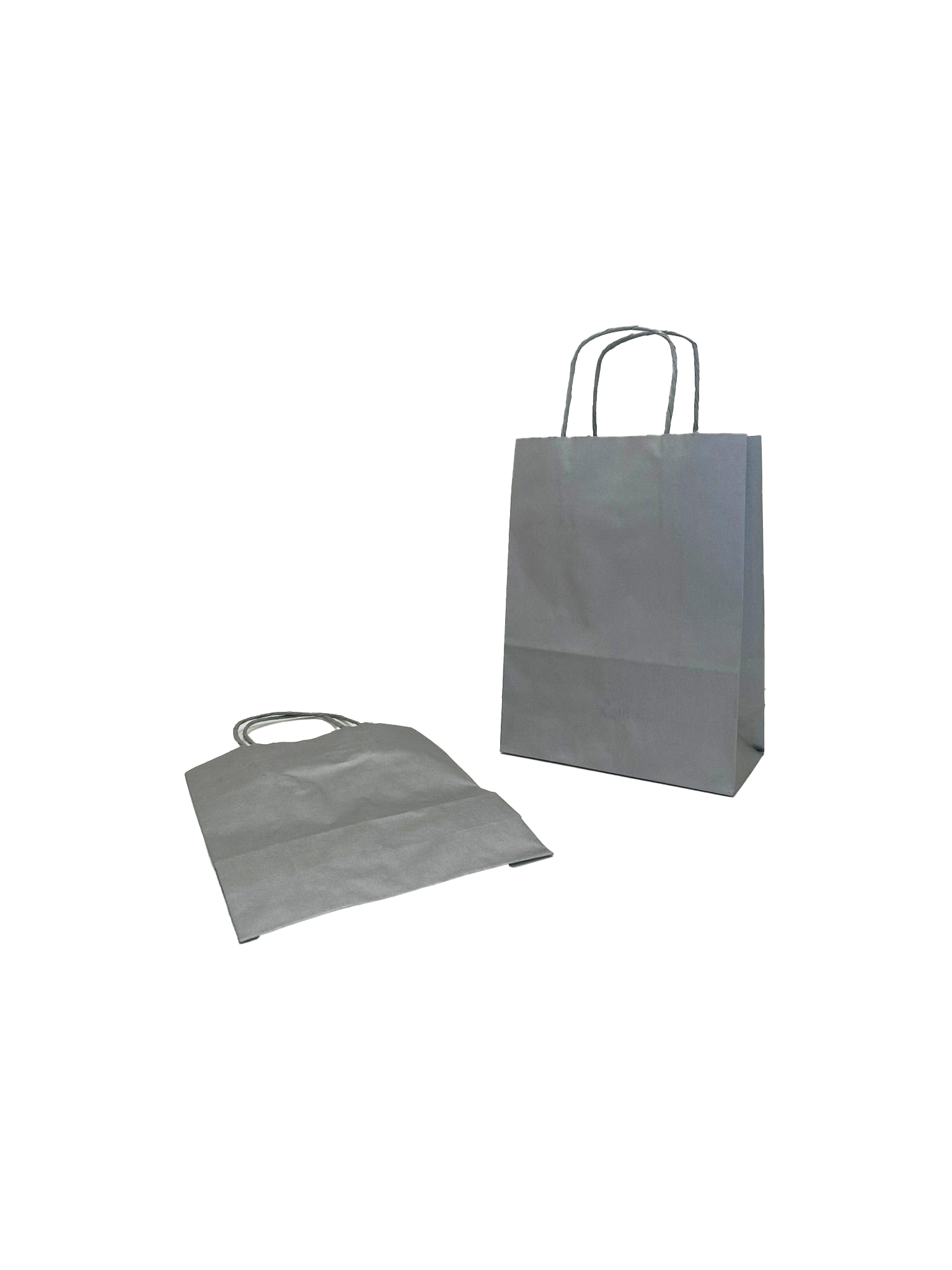 Shopper di carta color argento 18+8x22cm Kraft 90 grammi (50 pezzi) [PAM1822SI]