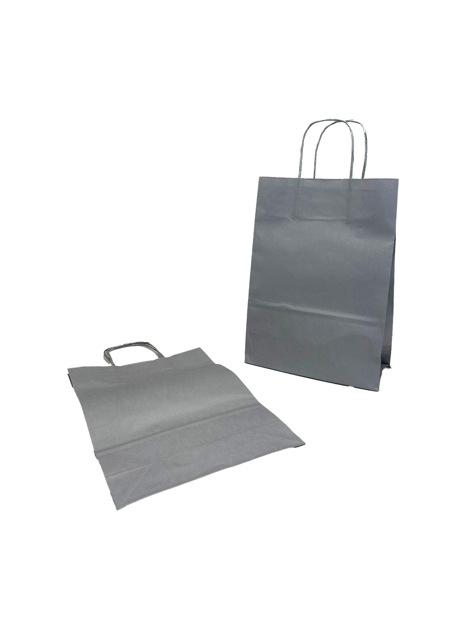 Shopper di carta color argento 22+10x31cm Kraft 90 grammi (50 pezzi) [PAM2231SI]