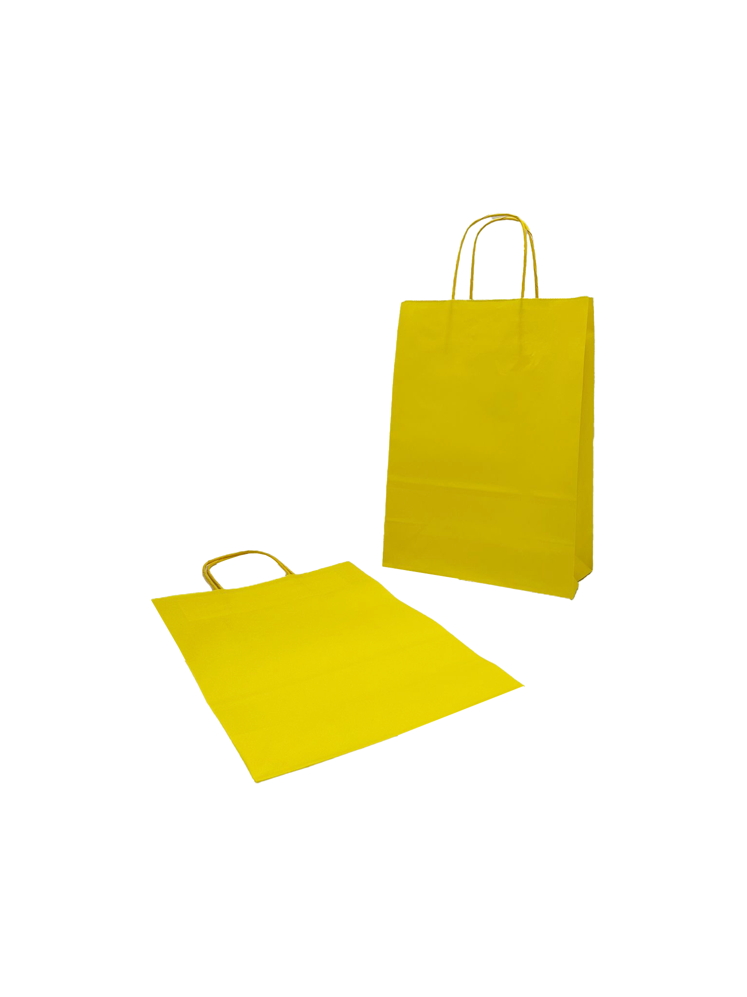 Sac de course Jaune Papier Kraft 90 g/m2 22+10x31cm (50 pièces) [PAM2231Y]