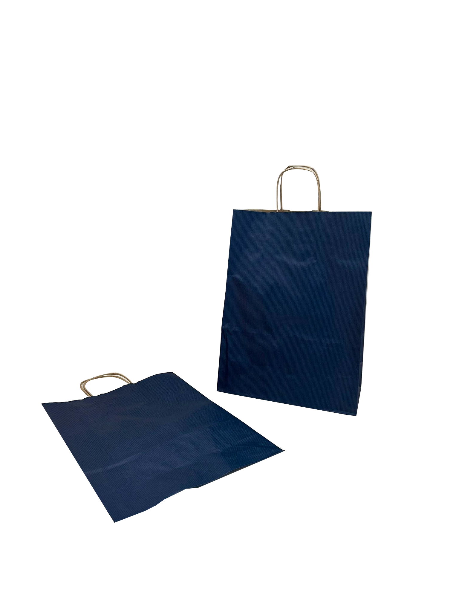 Shopper di carta blu scuro 26+12x35cm Kraft 90 grammi (50 pezzi) [PAM2635DKBL]