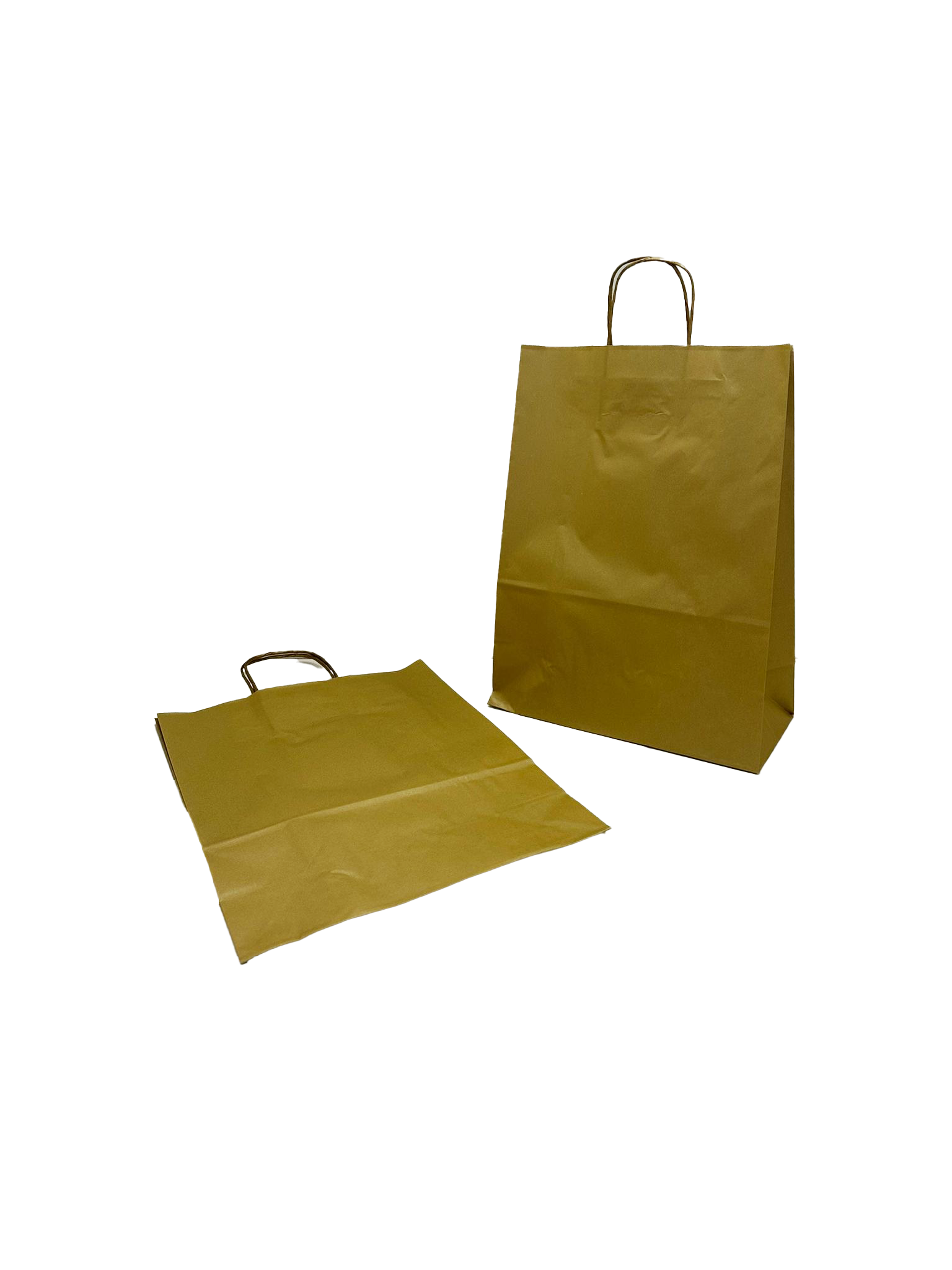 Shopper di carta color oro 26+12x35cm Kraft 90 grammi (50 pezzi) [PAM2635GO]
