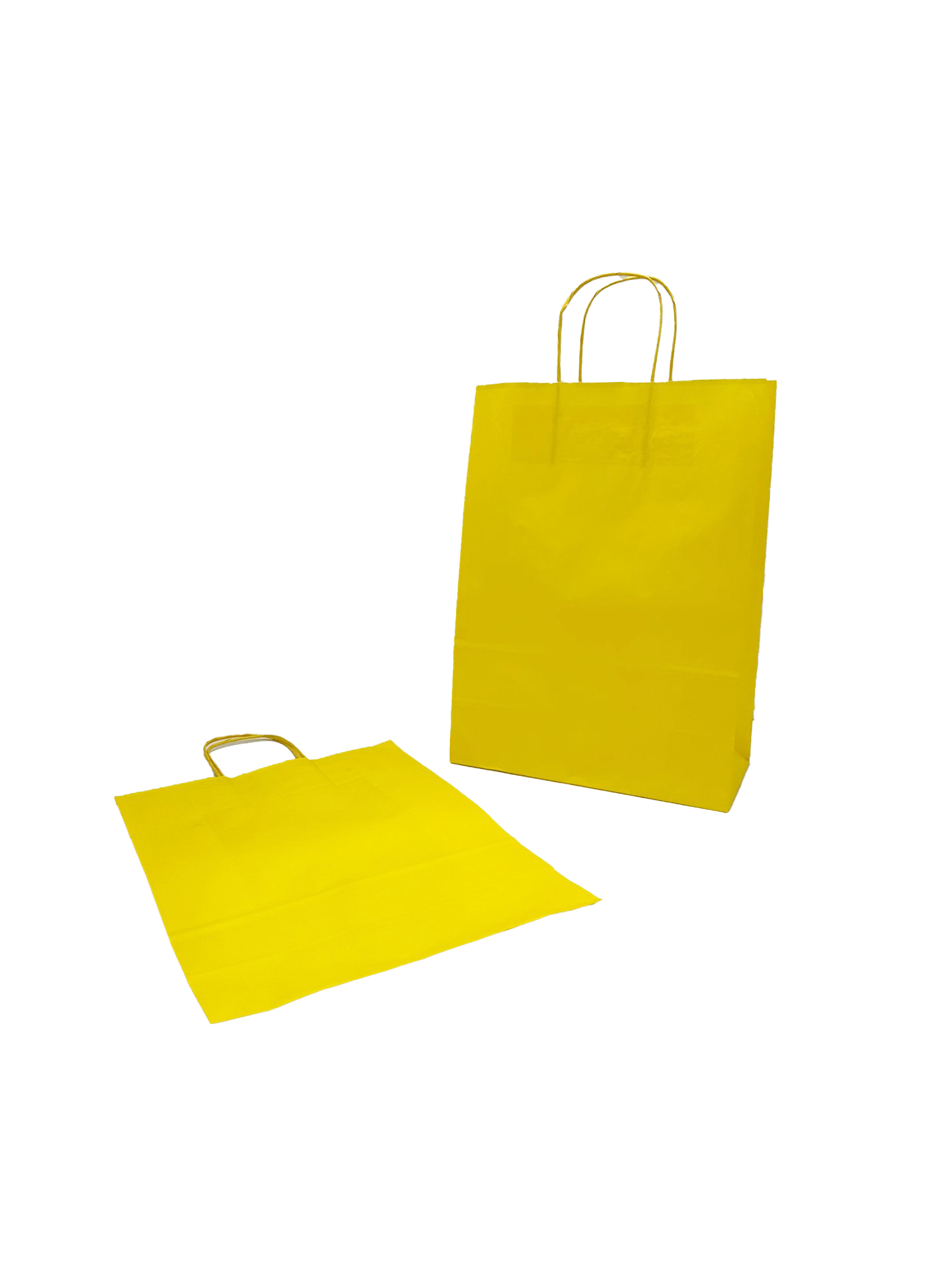 Shopper di carta colore giallo 26+12x35cm Kraft 90 grammi (50 pezzi) [PAM2635Y]