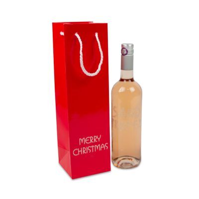 Luxuriöse Papier-Weihnachtstaschen - Merry Christmas 10+10x35 cm Rot (100 Stück) [FP-TOP992]