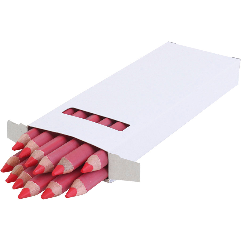 edu Jumbo Coloured Pencils, thickness 10 mm, lead 6,25 mm, red, 12 pc