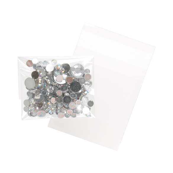 Sacchetto di plastica trasparente 6.5x6.5cm con chiusura adesiva (100 pezzi) [B2X2]